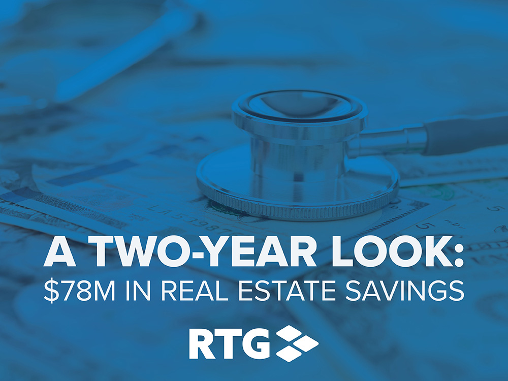 Stethoscope on U.S. currency representing $78 million in healthcare real estate savings